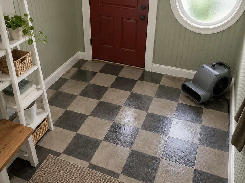 Water Extraction in Pflugerville — damp utility floor and follow-up equipment